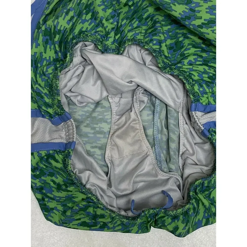 Nike Girls Dri Fit Tempo Running Shorts Size XL Green Blue